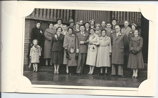 Eileen Daswon (left) Ann Dawson (in front), Myra Dawsonb.1950 (suit front row), Alan Dawsonb.1935 (Front row, father)